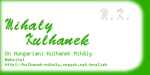 mihaly kulhanek business card